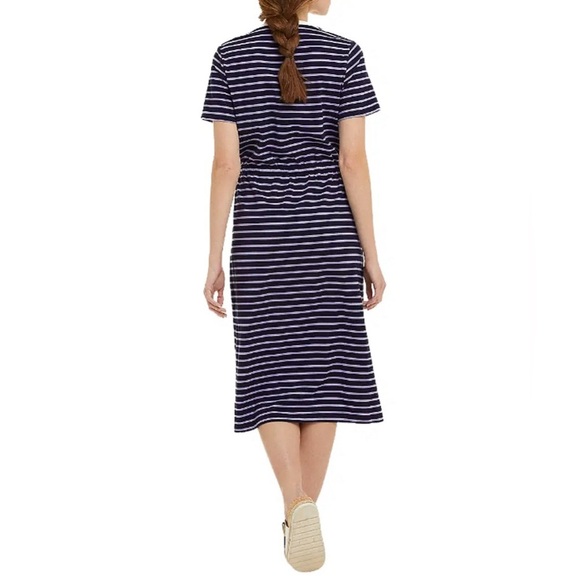 Draper James Tie Waist Striped Short Sleeve Midi Dress Size a medium - Picture 8 of 14
